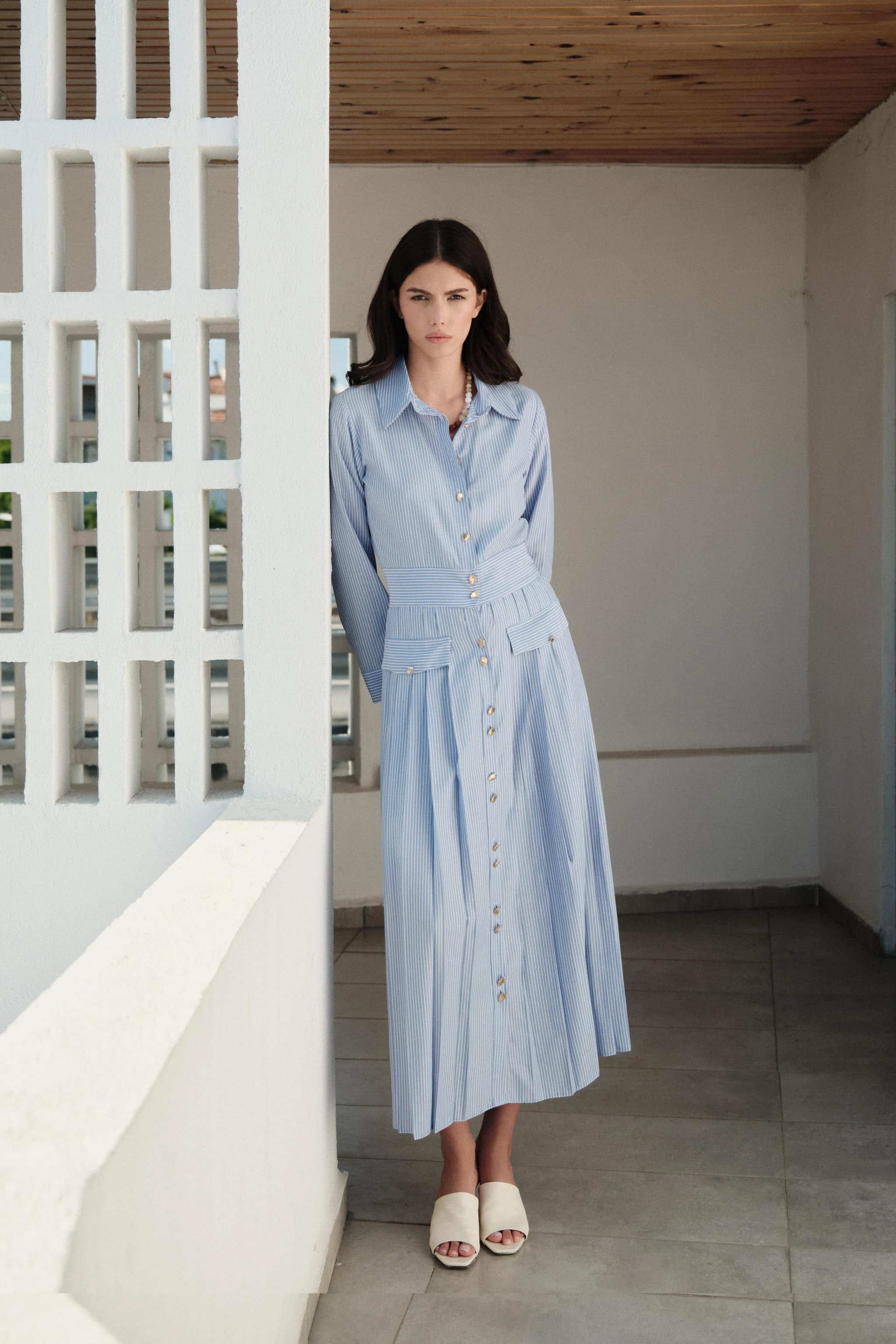 Striped Shirt Dress - Summer Modest Fashion