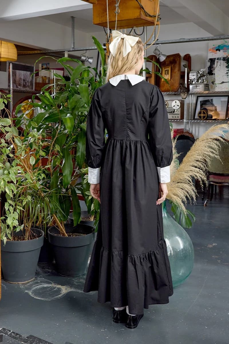 Victorian Black Dress detailed view 7