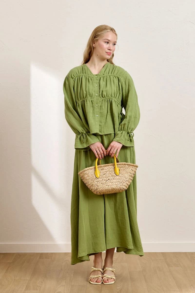 Bohemian Muslin Matching Set - Tiered Top & Flowing Gathered Skirt detailed view 6