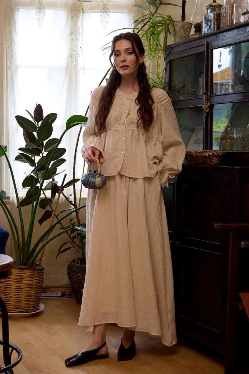 Cottagecore Muslin Two Piece Set Romantic Set