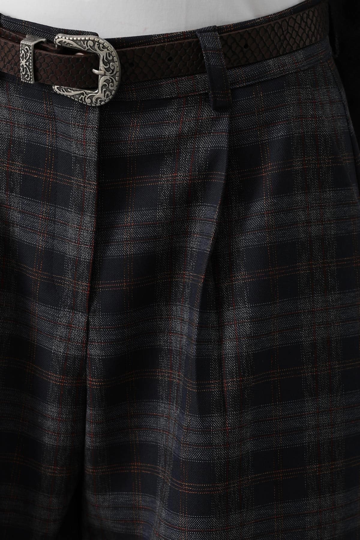 Dark Academia Plaid Trousers, High Waisted Wide Leg Pants, Pleated Wool Trousers for Women, Vintage Inspired 90s Office Siren Fall Fashion - görsel 1