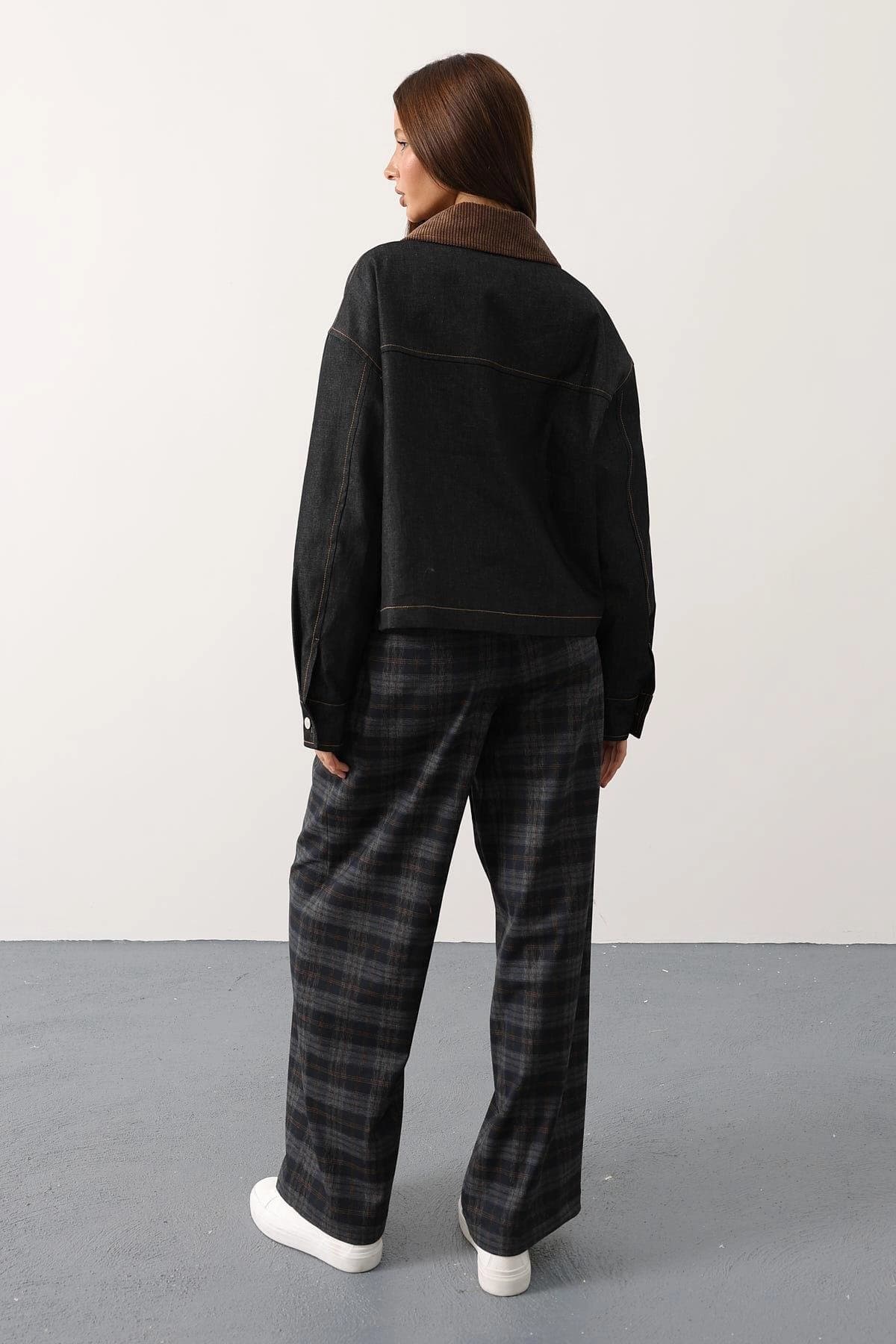 Dark Academia Plaid Trousers, High Waisted Wide Leg Pants, Pleated Wool Trousers for Women, Vintage Inspired 90s Office Siren Fall Fashion - görsel 2