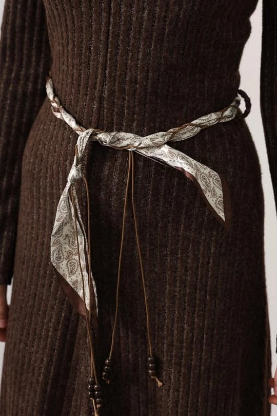 Knit Brown Maxi Dress | Long Sleeve Asymmetrical Dress | Modest Fall Winter Chic - görsel 3