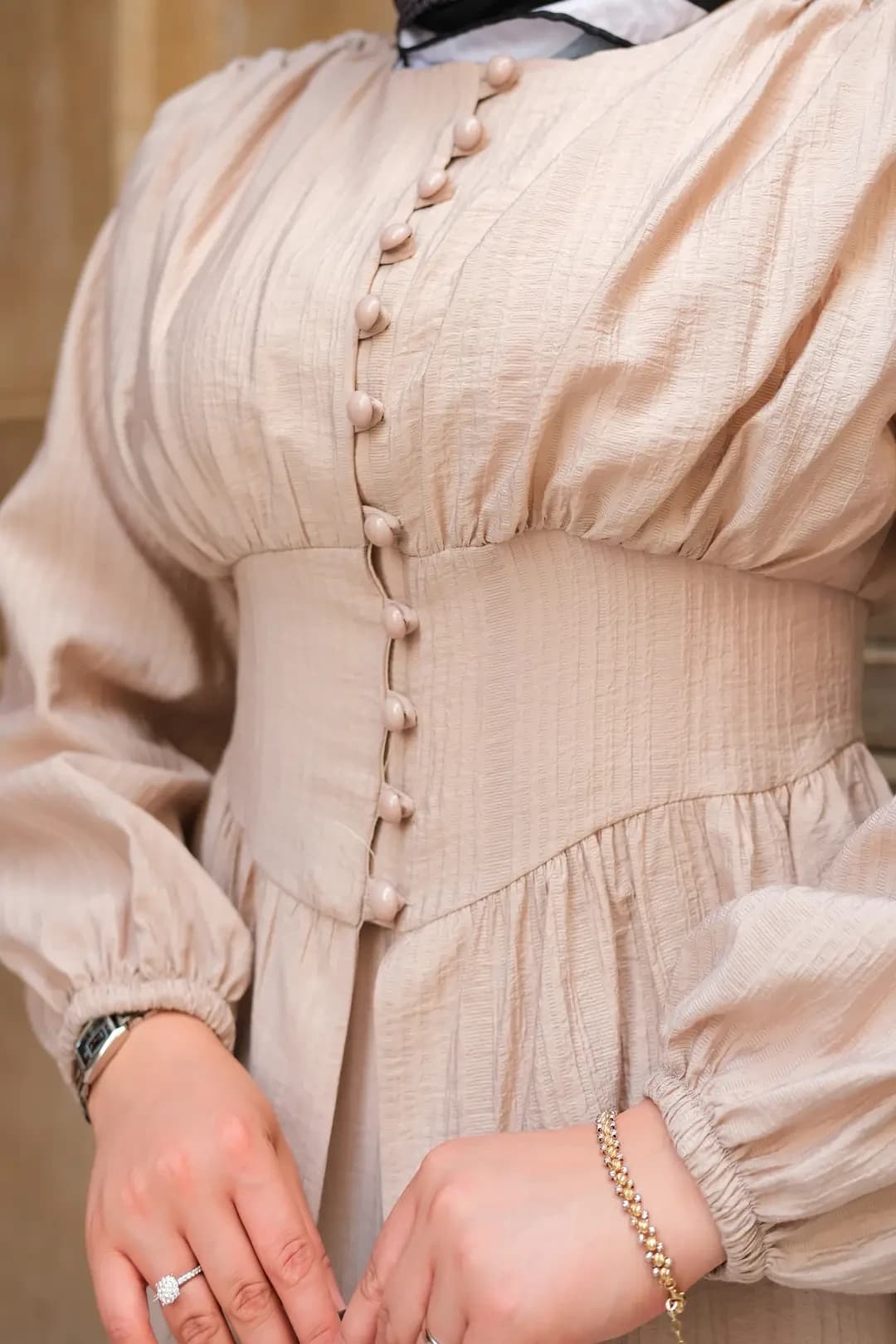 Modest Two Piece Set Beige Modest Dress Hijab Abaya Maxi Dress Islamic Clothing Cream Maxi Skirt