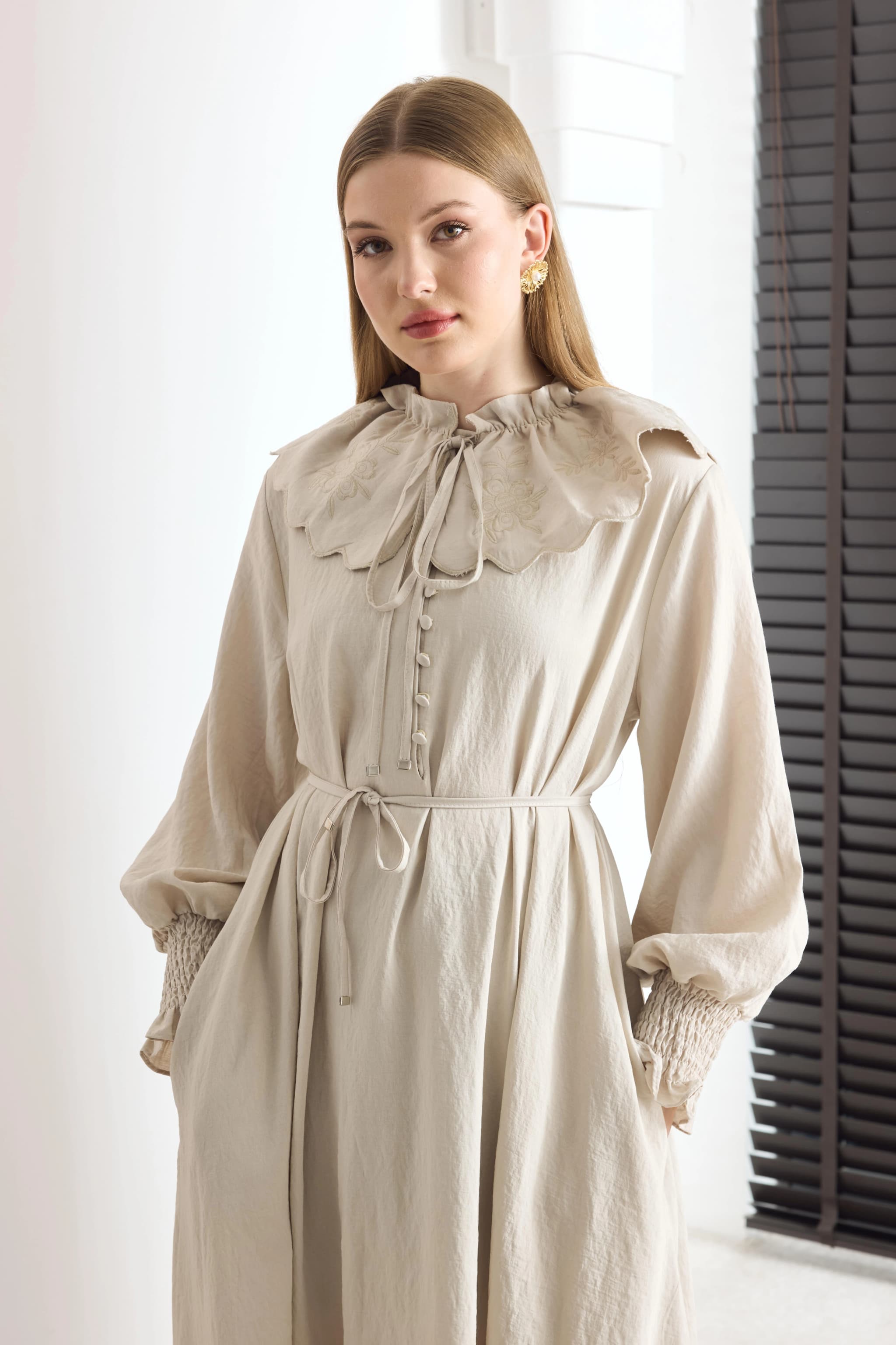 Stone Long Sleeve Maxi Dress detailed view 2