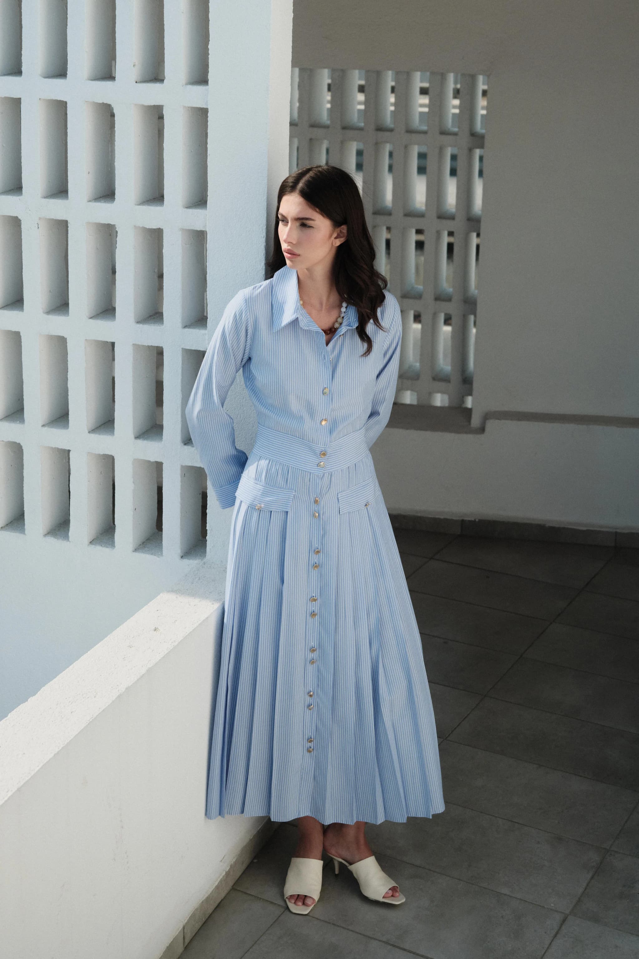 Striped Shirt Dress - Summer Modest Fashion detailed view 3