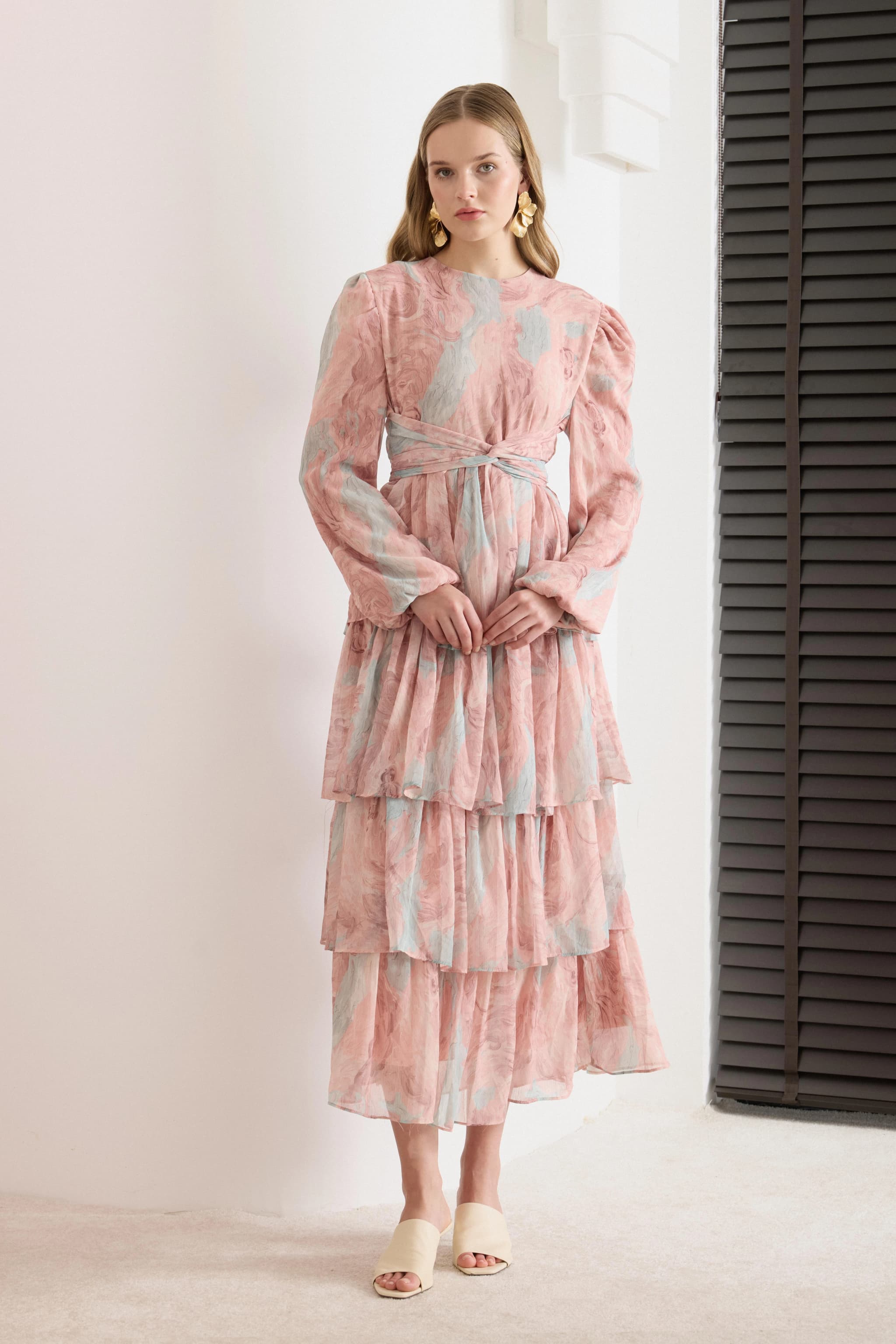 Tiered Ruffle Floral Party Dress