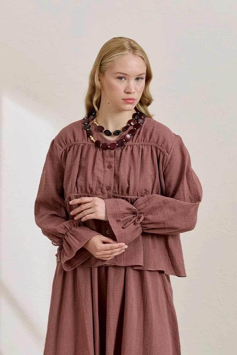 Vintage Cotton Muslin Co-ord - Ruffled Blouse & Maxi Balloon Skirt detailed view 5