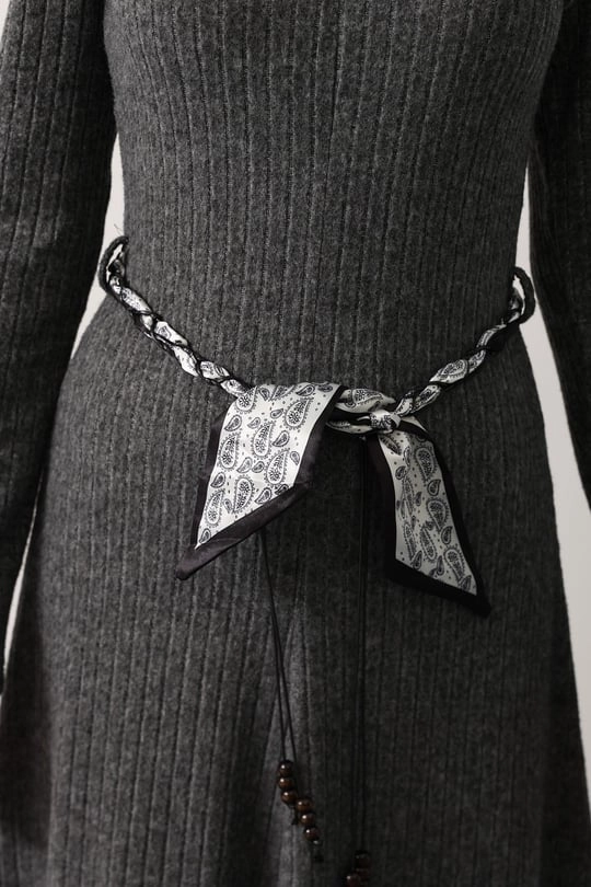 The Unexpected Elegance of Knitwear: Styling a Long Dress with a Handkerchief Belt
