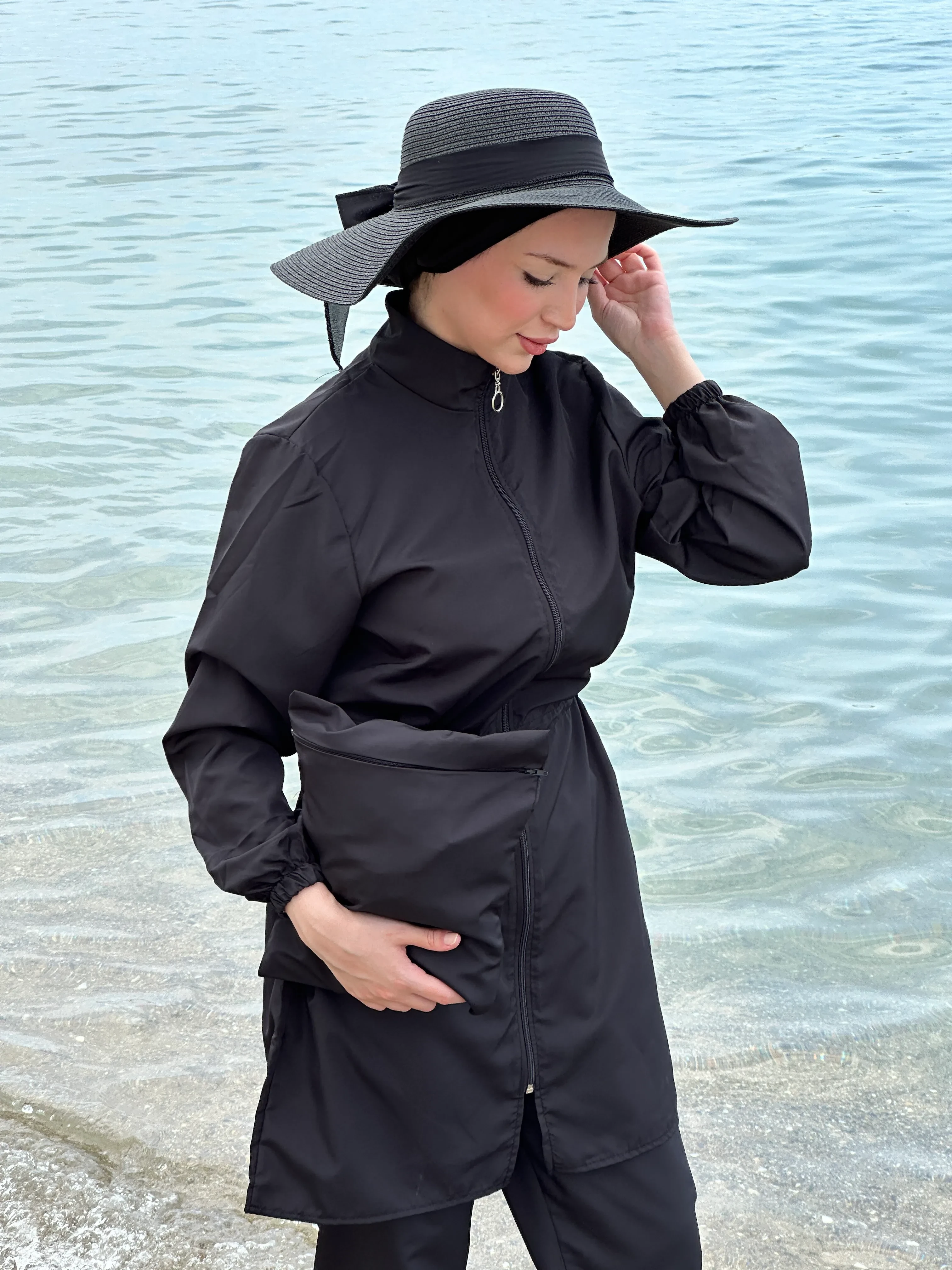 Modest Swimsuit Set Quick Dry Full Coverage Hijab Swimwear for Muslim Women Islamic Burkini Adabkini Long Sleeve Beachwear