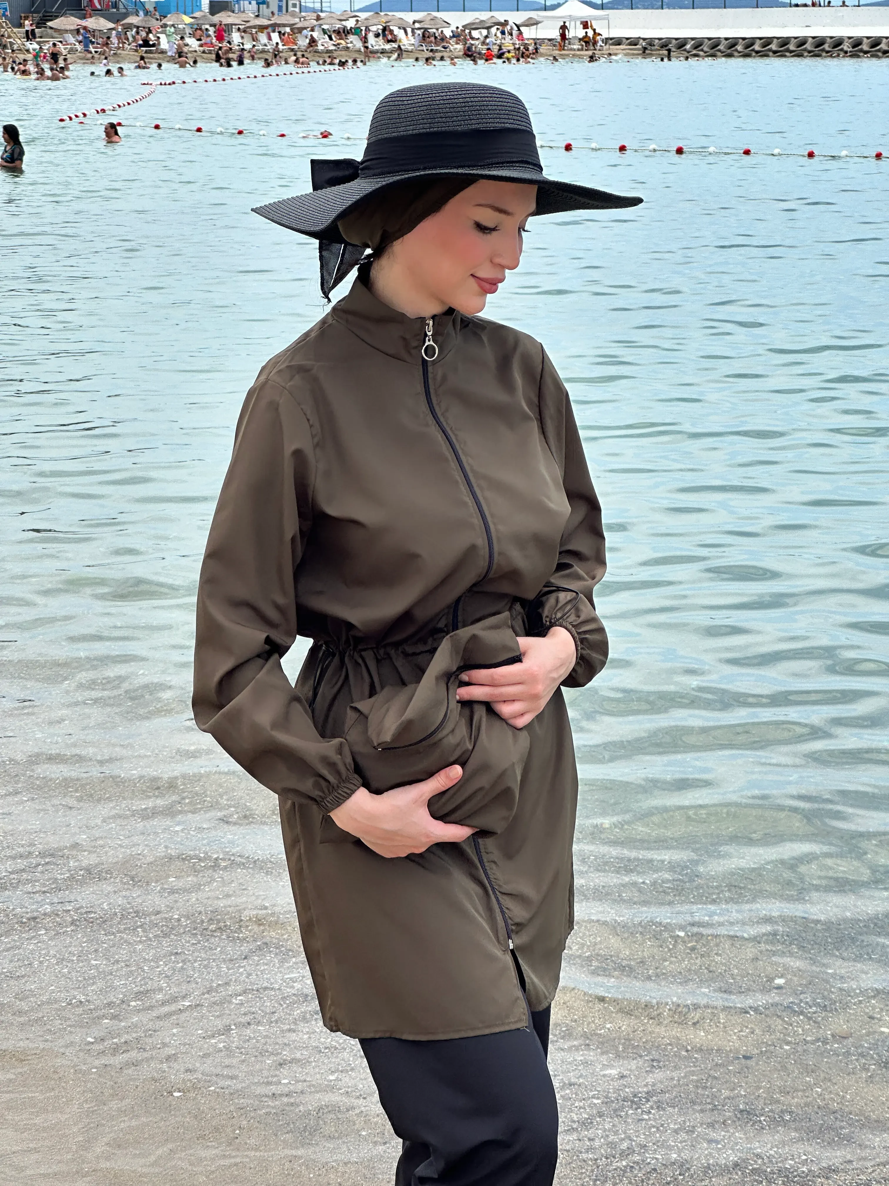 Modest Swimwear Set Quick Dry Full Coverage Hijab Swimsuit Muslim Women Summer Burkini Adabkini Long Swimsuit Islamic Beachwear